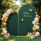 Hunter Green Arch Backdrop Cover 2 Set - 7.2FT, 6FT Spandex Fitted Wedding Arch Stand Covers Round Top Chiara Arch Backdrop Stands Cover for Birthday Parties Banquet Photo Background Decoration - Image 7