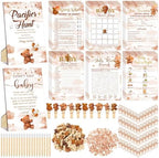 Sherr 424 Pcs Brown Bear Baby Shower Games Decorations, 8 Set, 50 Pacifiers by Sherr
