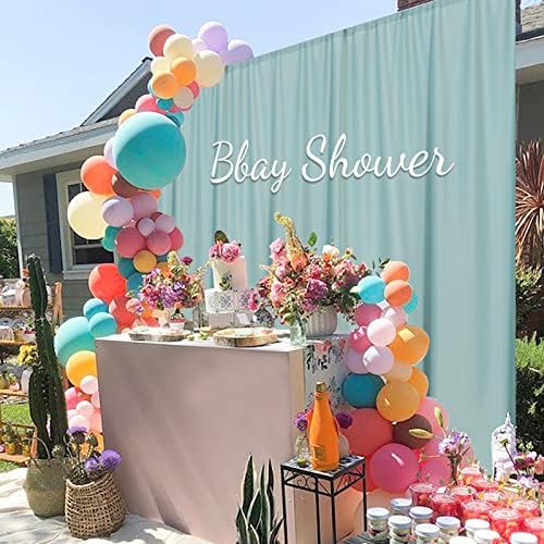 MYSKY HOME Light Green Backdrop Curtains for Parties, Weddings, Stage & Photography - 5ft x 10ft, 2 Panels - Image 4