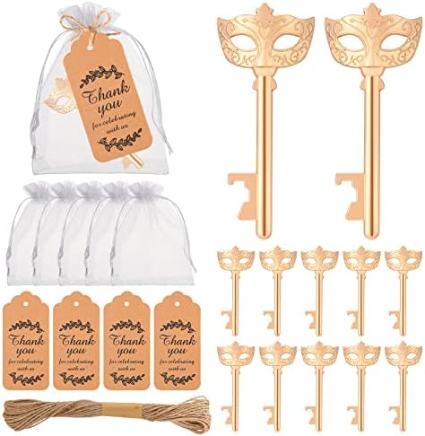 50 Pcs Golden Mask Bottle Opener Wedding Baby Shower Favors for Guest by KaGrbves