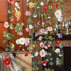 6 Pcs 35.6 ft Hanging Flower Artificial Wildflower Garlands Floral Vines - Image 2