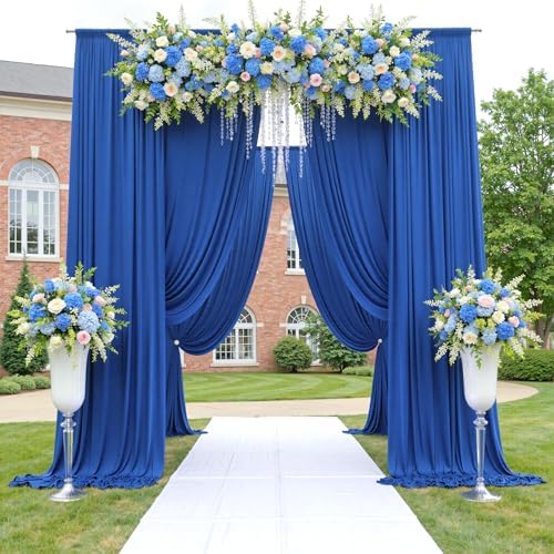 20x12 Royal Blue Backdrop Curtains for Wedding Party 4 Panel 5×12FT Tall - Image 4
