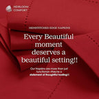 Red Cloth Napkins 18x18 Inch - Set of 12-100% Cotton, Soft, Absorbent, Reusable, Washable - Elegant Hemstitch Mitered Edges - Ideal for Dinner, Parties, Events, Everyday Use - Image 6