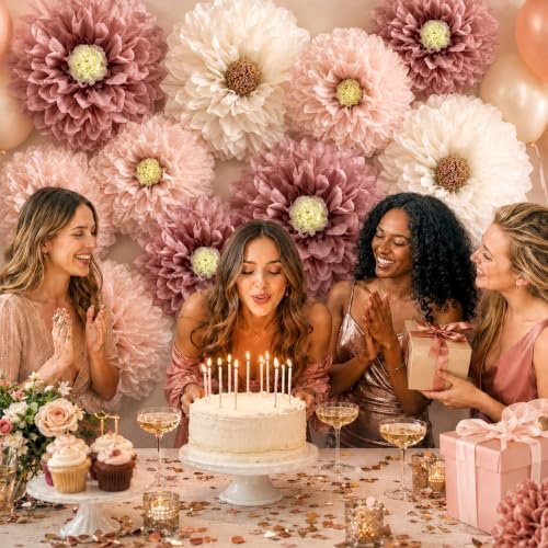 Waydress 10 Pcs Giant Paper Flower Decorations, Boho Party Backdrop Decor - Image 6