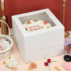 Moretoes 20pcs Cake Boxes, 10x10x8 Inches Tall Bakery Boxes with Window - Image 6