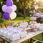 60 Pcs Bow Treat Boxes White Treat Gift Boxes with Satin Ribbon, Coquette Bow Themed Candy Box for Party Favor Snacks Cookie Wedding Birthday Bridal Baby Shower 6.4 x 3.6 x 3.2 Inches(Purple) - Image 4