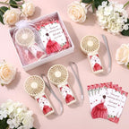 25pcs Red Quinceanera Mini Handheld Fans for Sweet 15 Birthday Party Favors - Image 2