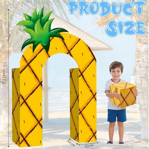Bucherry 7 Pcs Pineapple Ocean Party Decor Cardboard Yellow Cartoon House - Image 2