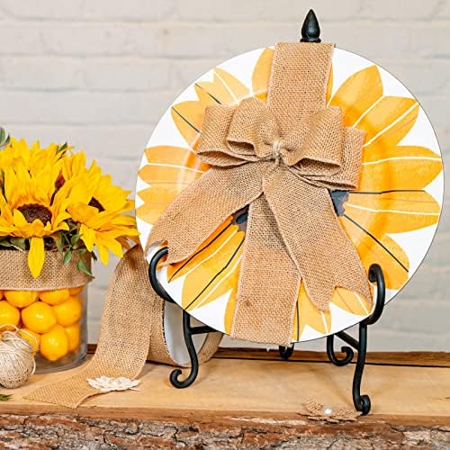 Morex Ribbon 1252.60/50-104 Large Grained Burlap 2.5" X 50 YD Jute Wired Ribbon, Cream, Arts & Crafts Burlap Roll for Wedding Decor and Christmas Decor, Rustic Christmas Decorations Indoor Home Decor - Image 6