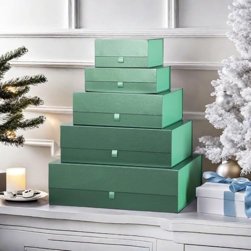Extra Large Green Gift Box 19x16x6 Inches,Gift Boxs for Presents with Lid Magnetic Closure Collapsible,Groomsman Proposal Box,Birthday, Christmas,for Clothes and Large Gifts - Image 6