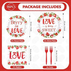 96Pcs Strawberry Bridal Shower Party Decorations, Serves 24 - Image 5