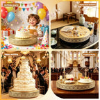 14 Inch Luxury Gold Cake Stand, Round Metal Dessert Display with Ornate Filigree Lace, Dual‑Coated Premium Finish for Wedding, Anniversary & Elegant Home Decor - Image 6