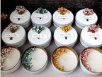 Personalized Natural Soy Wax Wedding Favor Candle Gift Set for Guest - Fall Winter Christmas Custom Dried Flower Bridal Baby Shower Gifts in Bulk (50 Pieces, Pink Flower) - Image 6