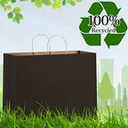 Eupako 16x6x12 Black Paper Bags 50 Pack, Kraft Gift Bags with Handles - Image 4