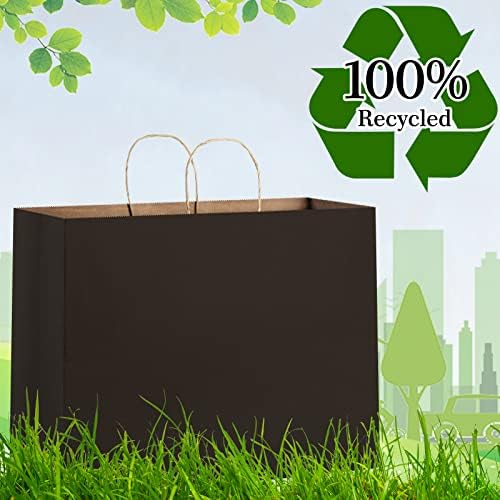 Eupako 16x6x12 Black Paper Bags 50 Pack, Kraft Gift Bags with Handles - Image 4
