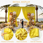 Gallety Yellow Backdrop Curtain for Wedding, Photo Backdrop Curtain for Bridal Shower Decorations - 10FT x 10FT Stage Curtains for Graduation Dances,Birthday,Summer Themed Parties,Photography - Image 3
