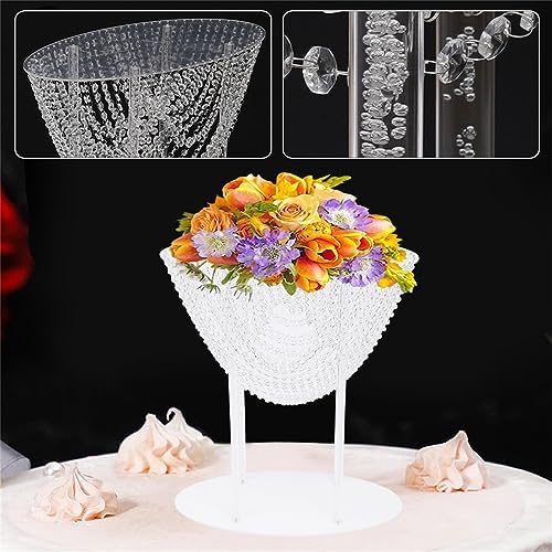 2PCS Acrylic Tabletop Flower Stand, Wedding Crystal Stand Set Table Decorations, 11.8×23.62×26.77Inch Flower Vases for Event Restaurant Hotel Party Centerpieces, Modern Style - Image 2