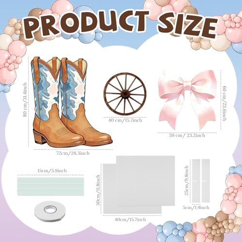 3 Pcs Boot or Bows Gender Reveal Decorations Large Pink Cutouts Baby Shower Birthday Sign 1st Birthday Party Centerpieces for Baby Shower Party Supplies Photo Booth Props Backdrops Decor - Image 2