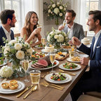N9R 600PCS White and Gold Plastic Plates, Disposable Dinnerware Set - Image 6