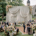 10ftx15ft Beige Backdrop Curtains for Parties, Wrinkle Free Polyester Beige Photo Backdrop Drapes 2 Panels 15 ft Long Back Drop Cloth for Wedding Birthday Photography Background Party by Htper