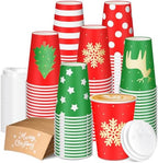 Mimorou 60 Pcs Christmas Disposable Coffee Cups with Lids and Sleeves 12oz Snowflakes Paper Drinking Cups for Xmas Holiday Party Restaurant Business Supplies by Mimorou