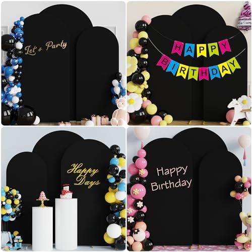 Wokceer Arch Backdrop Cover Black Covers Stretchy Backdrop 7.2FT,6.6FT,6FT - Image 4