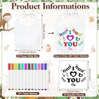 Panitay 100 Pcs DIY Baby Bibs Decorating Kit 50 White Bibs 25 Stencils 24 Markers 1 Baby Shower Game Sign - Image 2
