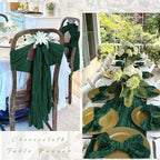 25 Pack Emerald Green Cheesecloth Table Runner 17 x 108 Inch Gauze Table Runner Fabric Semi Sheer Cheese Cloth Table Runner Bulk for Rustic Romantic Wedding Baby Shower Table Decoration - Image 3