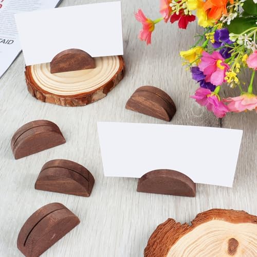 100 Pcs Wood Place Card Holders, Semicircular Table Number Stand - Image 6