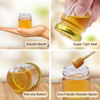 Aliggbent 126 Pack Mini Honey Jars 1.5 oz Round Glass Dippers with Labels - Image 3