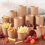 Honeydak 300 Pieces Kraft Paper Cup 8 Oz Disposable Ice Cream Dessert Bowls - Image 4
