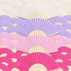 Blulu 100 Pcs Pink Hand Fans Bulk Folding Bamboo Silk Foldable Handheld Fan for Women DIY Line Dance Clapping Popping Wedding Bridal Shower Baby Shower Birthday Party Favors Gift Decoration by Blulu