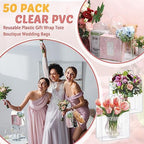 LEIFIDE 50 Pcs Plastic Clear Gift Bags with Handles,Assorted Sizes - Image 5
