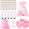 25 Sets Baby Shower Favors for Guests Hand Cream Baby Feet Scented Soap Party Favors Pink Baby Shower Guests Gifts with Organza Bags and Thanks Tags for Baby Shower Wedding Party by Demonwer