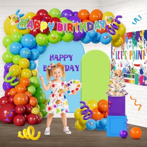 285PCS Paint Party Birthday Decorations Serves 25 - Image 4