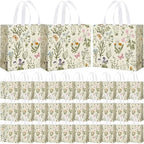 Abbylike 30 Pcs Wildflower Large Floral Tote Gift Bags Non Woven Handle by Abbylike