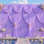 20x8ft Lavender Photo Backdrop Curtains for Parties Baby Shower Light Purple Wrinkle Free Polyester Photoshoot Curtains Drapes Backdrop for Girls Birthday Party Wedding Background 4 Panels 5x8FT - Image 4