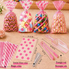 84 Pcs Pink Party Kit, 60 Treat Bags w/Ties,12 Mini Candy Scoops & 12 Tongs - Image 3