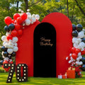 Black and Red Arch Cover 3 Set-7.2FT, 6.6FT, 6FT Arch Backdrop Cover Spandex 2-Color Balloon Arch Stand Covers for Birthday Party Baby Shower Retirement Graduation Photo Background Decorations by Suppromo