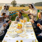 LemonRoad 452 Pcs 50 Guests Bee Paper Plates Cups Napkins Party Supplies Tablecloth Cutlery Straws Disposable Tableware Set for What Will Baby Bee Gender Reveal First Birthday Bridal Shower Decoration - Image 6