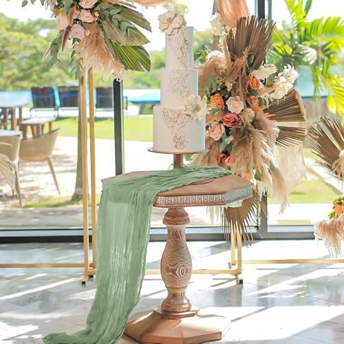 24 Pack Sage Green 10Ft Cheesecloth Table Runner - Image 7