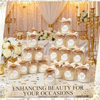 MTLEE 20 Sets Wedding Candle for Guest Beige Glass Jars Bridal Shower Favor - Image 4
