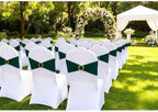 Hunter Green Chair Sashes 50 Pack, Dark Green Spandex Chair Bands with Gold Buckle Slider for Wedding Christmas Party Folding Chairs Birthday Décor, Green Chairs Bows Ties - Image 2