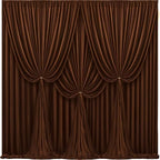 40x10FT Dark Brown Backdrop Curtains for Wedding Parties, Wrinkle Free Polyester Photography Backdrop Drapes for Baby Shower Birthday Parties Stage Background Stand Decorations 4x10ft,10 Panels by Partisky