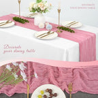 20 Pack Cheesecloth Table Runner 17 x 108 Inch, Dusty Rose - Image 5