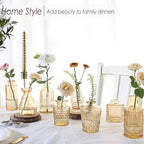 UPBUD Gold Glass Bud Vases Set of 36, Mini Flower Vase for Centerpieces, Small Amber Bud Vases in Bulk for Wedding Decorations, Vintage Vase for Table, Recepetion, Home Décor - Image 3