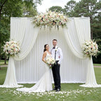 20x12 ft Ivory Backdrop Curtains for Weddings Parties, Birthdays and Photos - Image 3