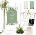 Wedding Sign Holder, Adjustable Welcome to Our Wedding Sign Stand W/Design Bundle & Leather Sign Hanging Straps, Heavy Duty Easel Stand for Sign, Wedding Seating Chart Stand, Easel for Display (White) by Furosa