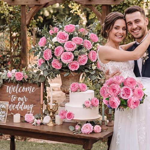Geosar 36 Bundles Artificial Peonies Flowers,Pink - Image 6