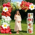 Costova Apple Baby Shower Decorations, Apple Of Our Eye Party Supplies with Balloon Boxes Red White & Green Balloons Apple Pattern Backdrop - Image 5